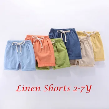 

Summer Children Kids Boy Girl Linen Casual Shorts Elastic Waist Pants Clothes Boys Kids Pants Fashion 2020 New