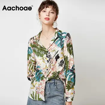 

Vintage Floral Print Women Shirts 2020 Casual Loose Elegant Blouse Long Sleeve Turn Down Collar Office Shirt Tops Camisas Mujer