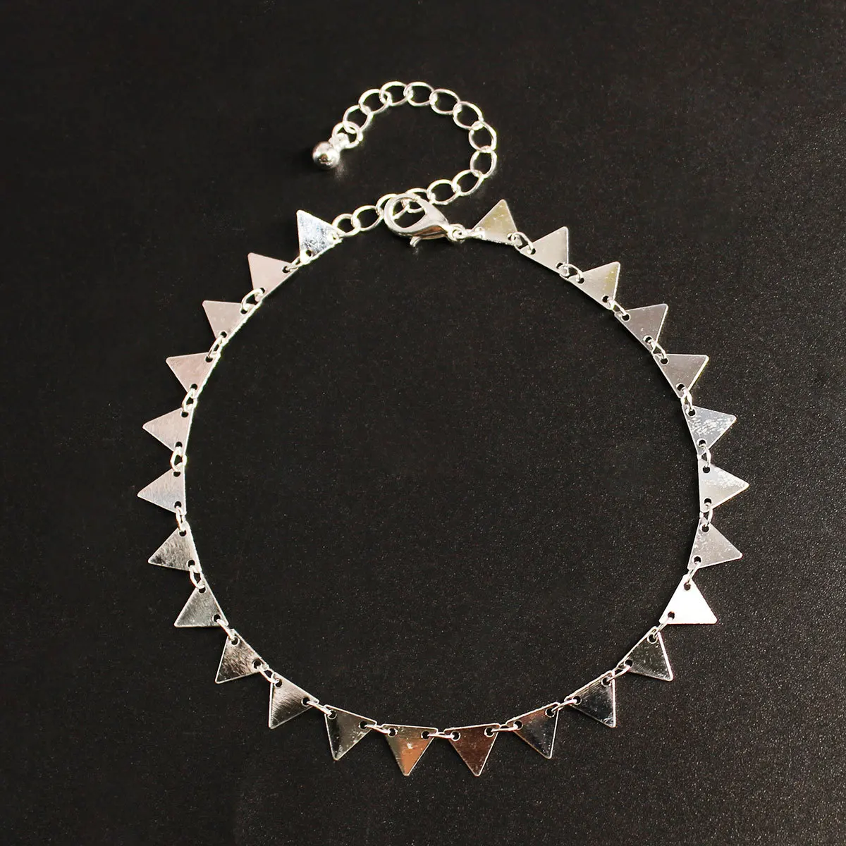 

New Style Europe And America Popular Ornament Trend of Fashion Simple Metal Color Triangular Sequin Anklet