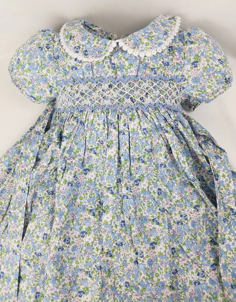 3 4 5 6 7 Years Girls Princess Smocked Dresses Summer Kids Floral Smocking Wedding Birthday Party | Детская одежда и обувь