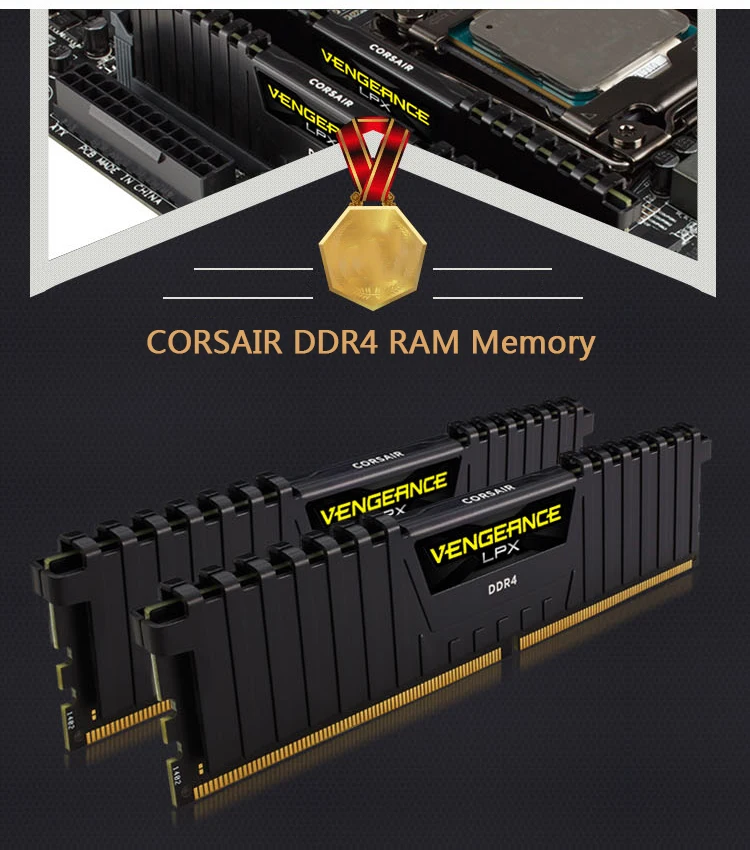 CORSAIR Vengeance LPX RAM DDR4 8GB 16GB 2400MHz Desktop Memory PC Computer Desktop Memoria RAM DDR4 DIMM Module (10)