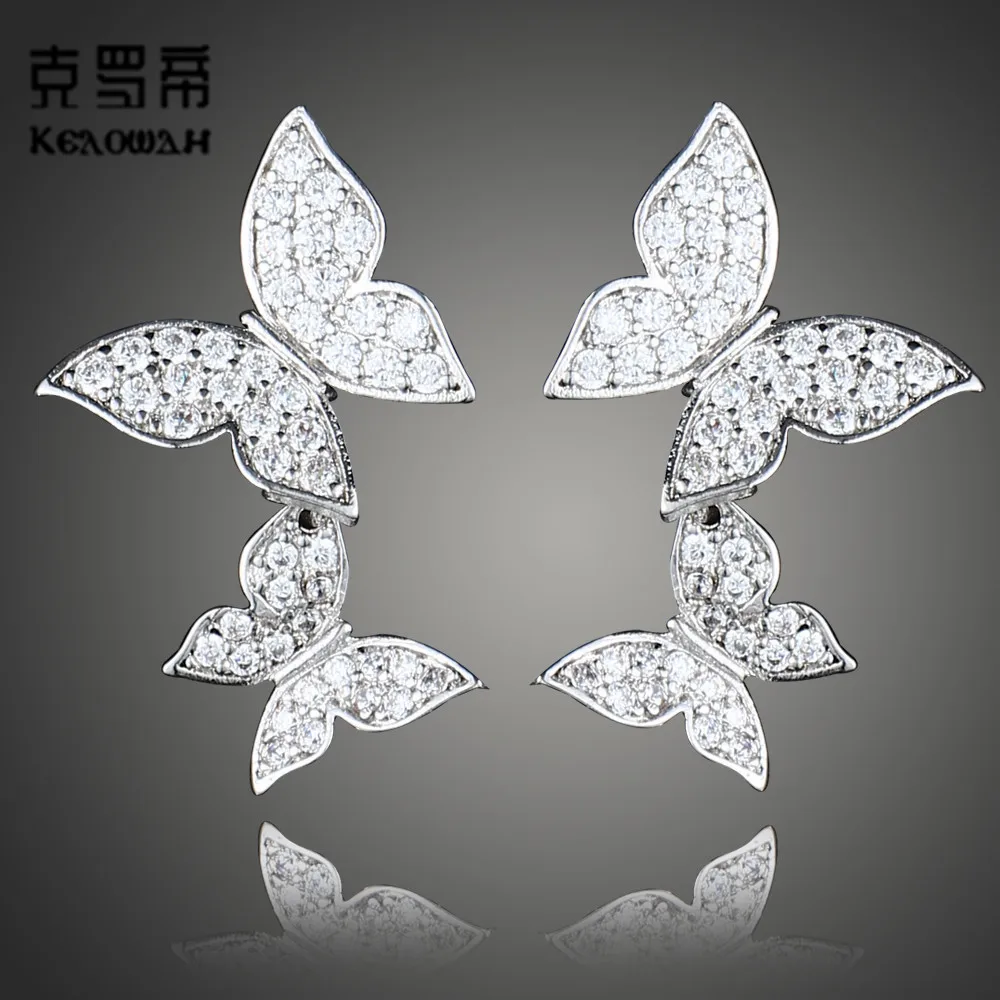

YGU54 925 sterling silver wedding engagement Earrings New Sterling Silver Earrings for men and women