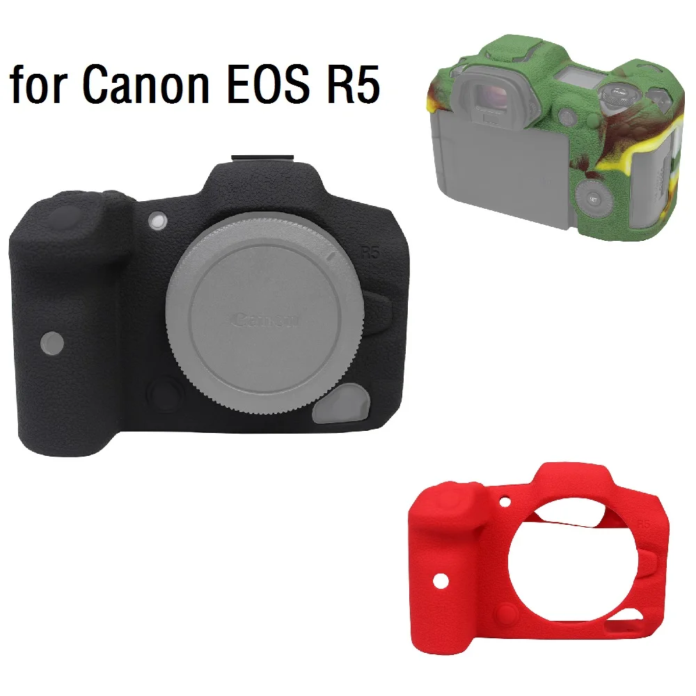 Per Canon Eos R6 Cover Per Fotocamera Custodia Per Fotocamera In Silicone Litchi Texture Per Canon R6 Cover Per Fotocamera Antiscivolo Di Alta Qualità
