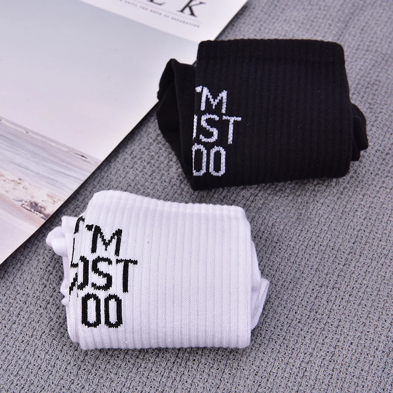 Cotton Creative Calcetines Hip hop Street Skateboard Unisex Socks Women Girls Funny Socks Halajuku humored word printed socks