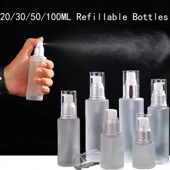 

20/30/50/100ML Frosted Transparent Spray Bottle Empty Lotion Perfume Container Comestic Refillable Bottles