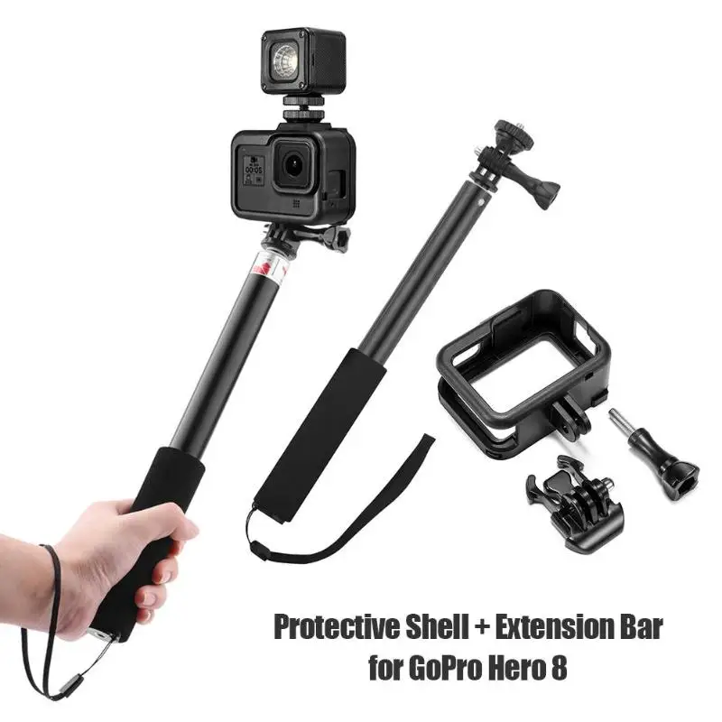 Пластиковая защитная оболочка рамка Крышка Крепление+ удлинитель для GoPro Hero 8