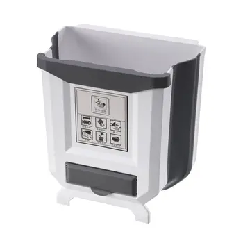 

Waste Bin Hanging Large Trash Cabinet Door Toilet Waste Storage Wall Mounted Folding Bathroom Kitchen Foldable Gold