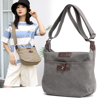 

ABAY Canvas Bag High Capacity Commute Casual Fashion Bags for Women 2020 New Simple Men Women Shoulder Bag Women Crossbody Bag