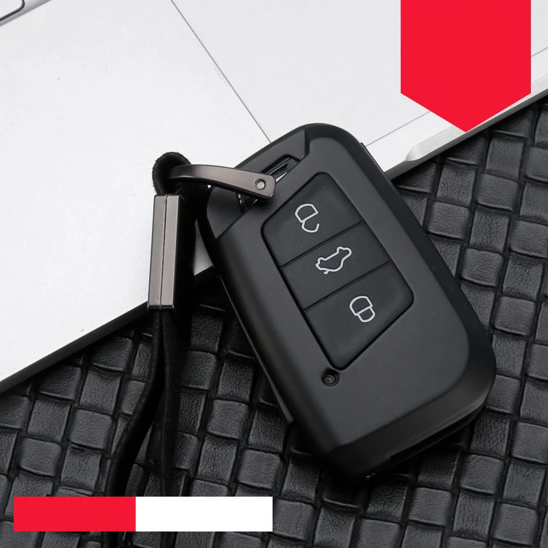 C-black white Силиконовый чехол для ключей автомобиля из цинкового сплава для Volkswagen VW Passat B8 Golf Jetta Bora Polo Sagitar Tiguan Skoda Octavia Superb A7 - Название цвета: C-black white