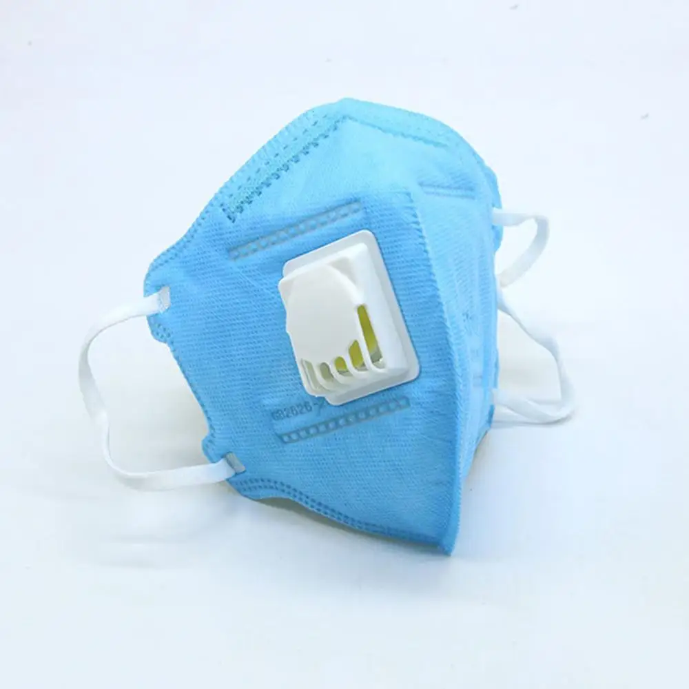 Promotion! Anti-haze Mouth Masks With Valve Washable Replaceable Filter Activated Carbon Folding Dust Mask - Цвет: Синий