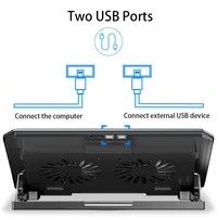 Gaming Laptop Cooler Large Size For 12-16 Inch Notebook Two USB Laptop Cooling Pads Wind Speed Adjustable Silent Laptop Stand - Image 6