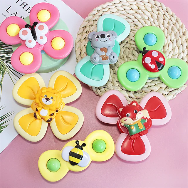 1pcs Cartoon Fidget Spinner Children Toys ABS Colorful Insect Gyro Toy Relief Stress Educational Fingertip Rattle Toys For Baby 1