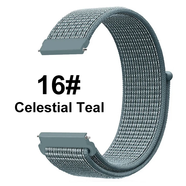 Ремешок для Galaxy Watch 46 мм, нейлоновый сменный спортивный ремешок для Galaxy Watch 42, застежка для браслета на липучке для активных часов 2 1 - Цвет ремешка: Celestial Teal