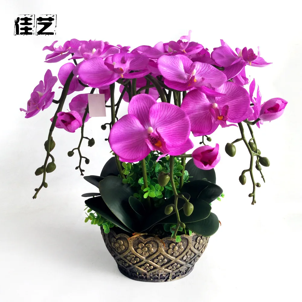 

Raw Silk Eternal Life Dried Flower Butterfly Orchid Bonsai Set Plant Artificial Flower Decorations Decoration Indoor Small Pot P