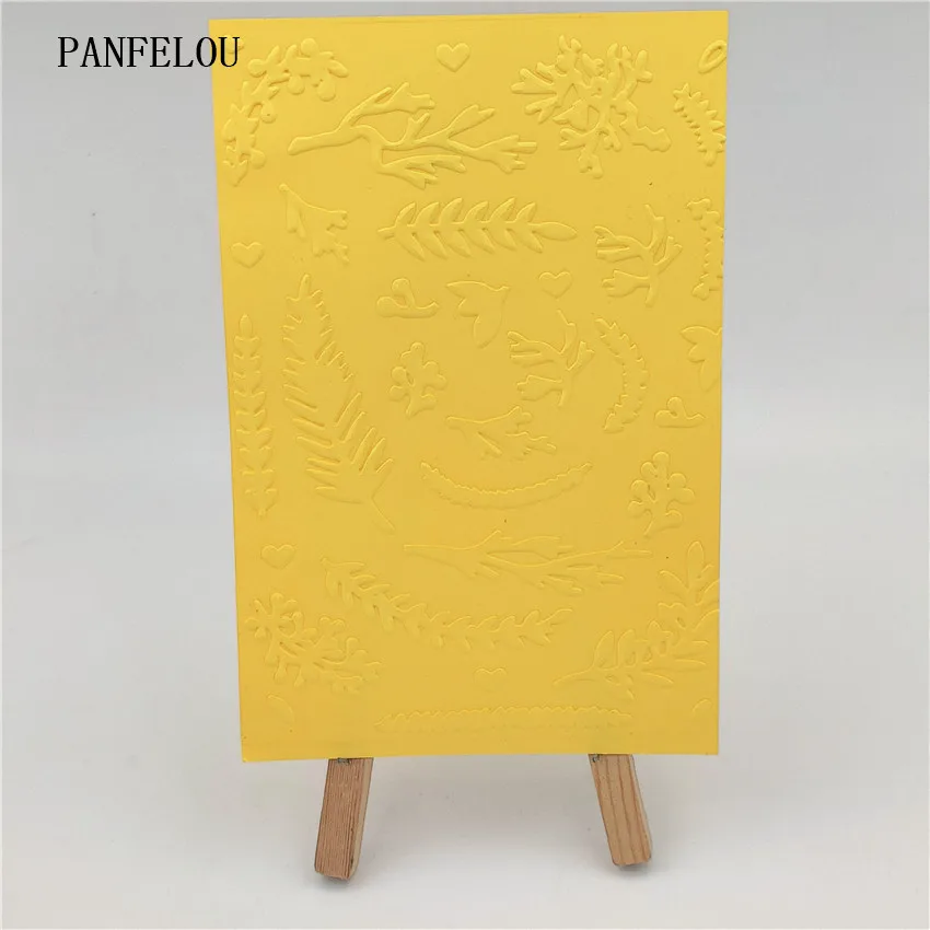 PANFELOU 14.8x10.5cm green vines Embossing folders Plastic For Scrapbooking DIY Template Fondant Cake Photo Album Card Making