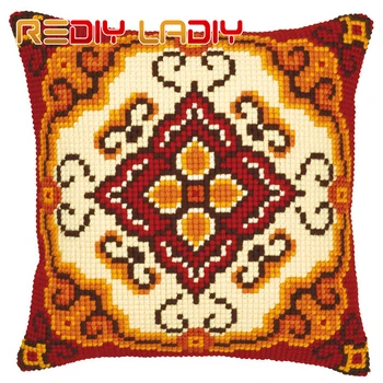 

LADIY Cross Stitch Pillow Cover MANDALA Seat Cushions for Sofas Decorative Pillow Case DMC Counted Cross-Stitch Ki