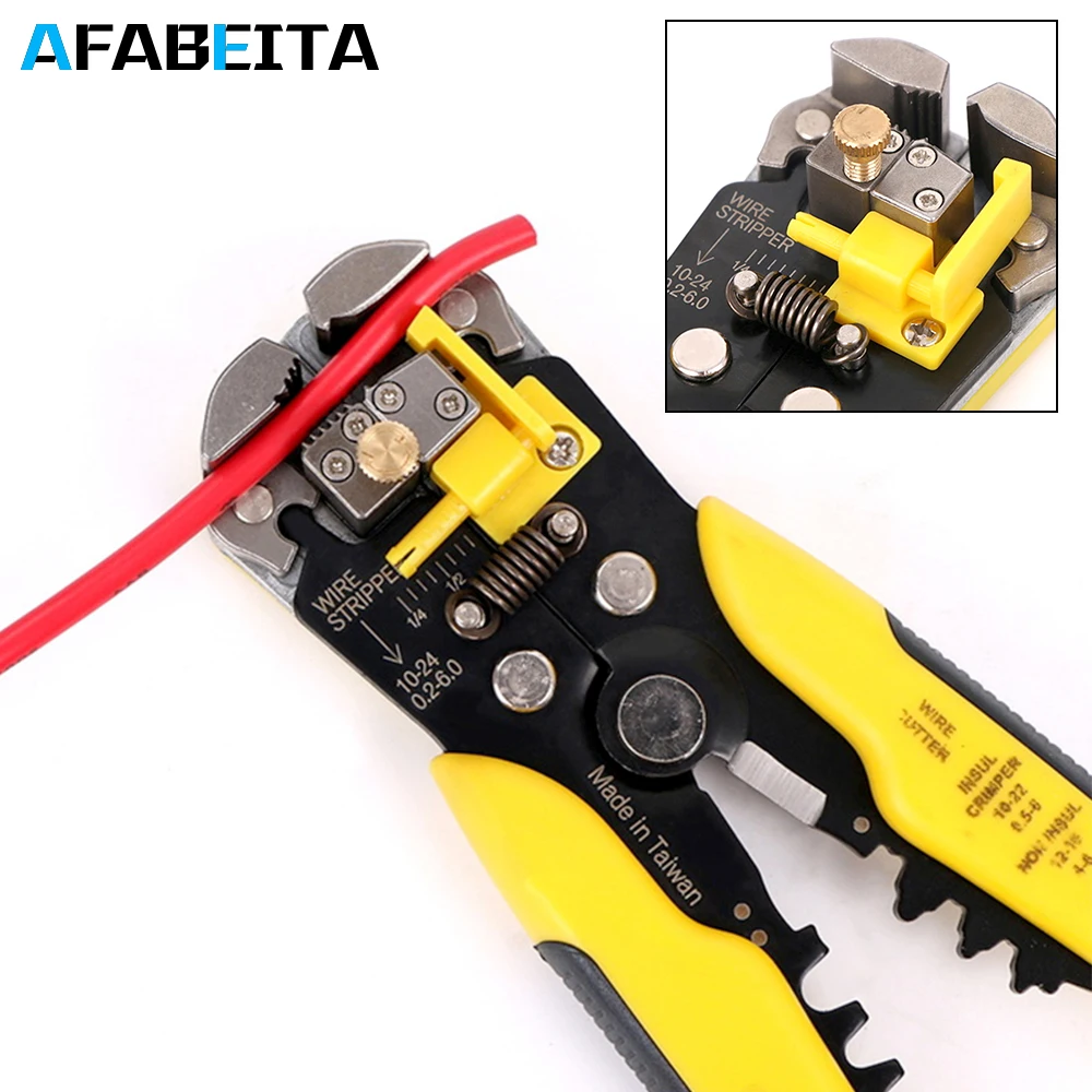 

HS-D1 Multitool Crimping Pliers Automatic Wire Stripping Nippers Wire Cutters AWG24-10 0.2-6mm Stripper Hand Tool