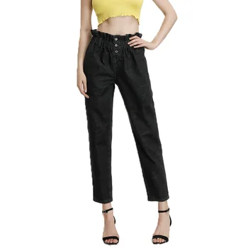 

Plus Size 8XL Women High Waisted Jeans Straight Elastic Waist Denim Pants Womens Clothing Street Style Cotton Denim Jeans Pants
