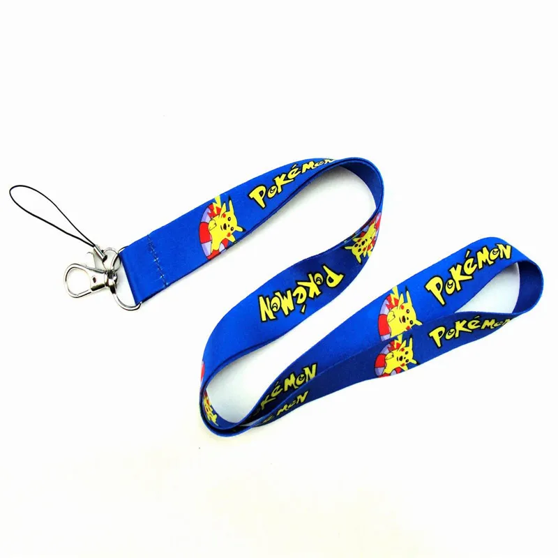 New cartoon pattern neck lanyard keychain ID card gym mobile phone belt USB badge clip DIY sling
