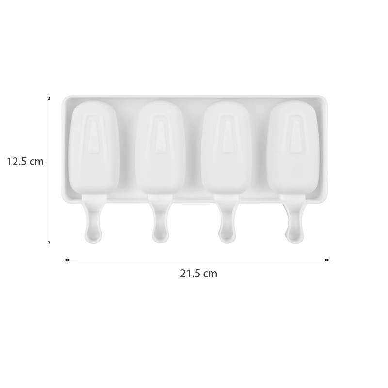 21.5x12.5x2.1 CM Домашние пищевые силиконовые формы для мороженого 2 размера Формочки Для Мороженого на палочке для заморозки мороженого барные формы производитель с палочки для сладостей - Цвет: 21.5x12.5x2.1 CM