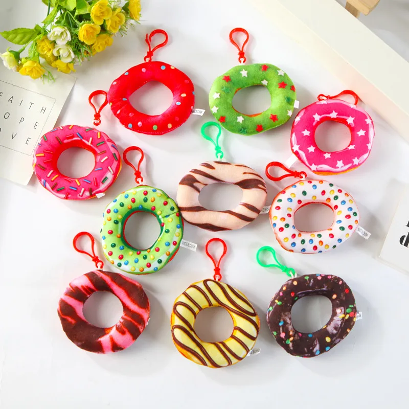 

Simulation colourful donuts PP cotton bag mobile phone pendant baby bed decoration cute soft 10cm cute kids chirstmase gift