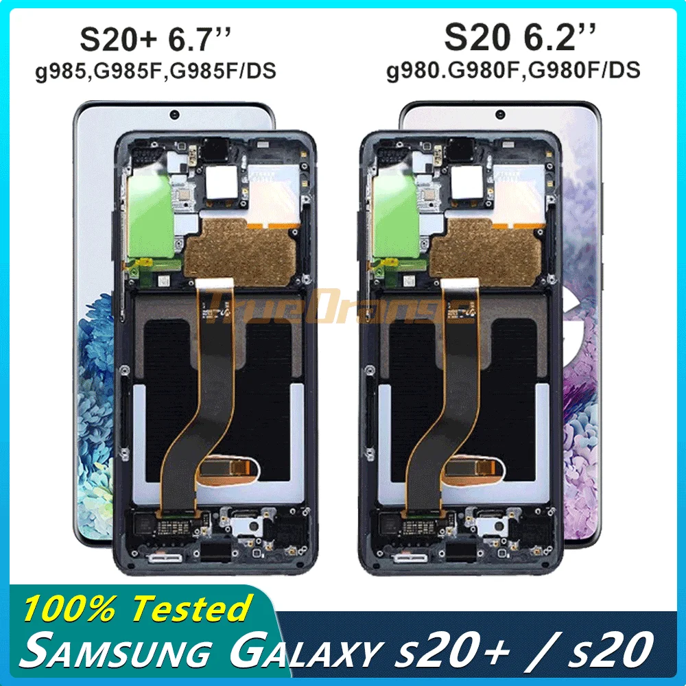 Для Samsung Galaxy S20 Lcd G980 G980F G980F/DS с рамкой дисплей сенсорный экран дигитайзер для s20 plus