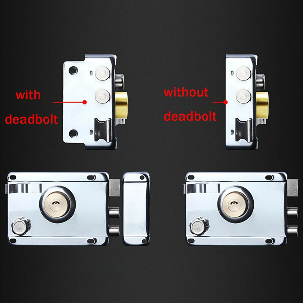 Door Lock Strong Deadbolt Home Security Universal Exterior Anti-theft Accessory Stainless Steel Multiple Insurance Smooth