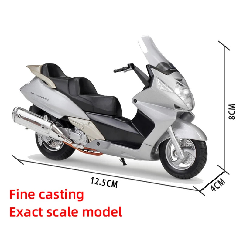 Welly 1:18 серебряное крыло сплав литье под давлением спортивный мотоцикл модель рабочий короткопоглотитель игрушка для детей подарки игрушки коллекционные