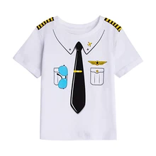 Футболка пилот для маленьких мальчиков и девочек, детский топ для мальчиков, Детская Хлопковая футболка с принтом, забавные карнавальные футболки для малышей, летние футболки с короткими рукавами