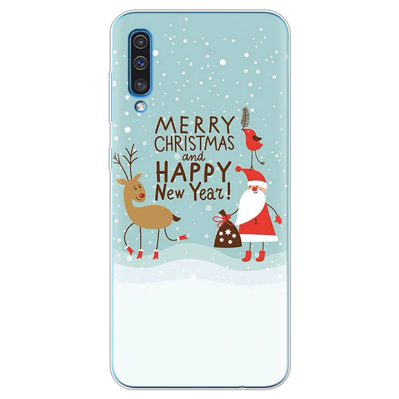 Merry Christmas Cartoon Santa Claus Deer Case For Samsung Galaxy A50 Soft Silicon Coque For Samsung A40 A60 A70 A7 A9 Cover - Цвет: sdggxlu