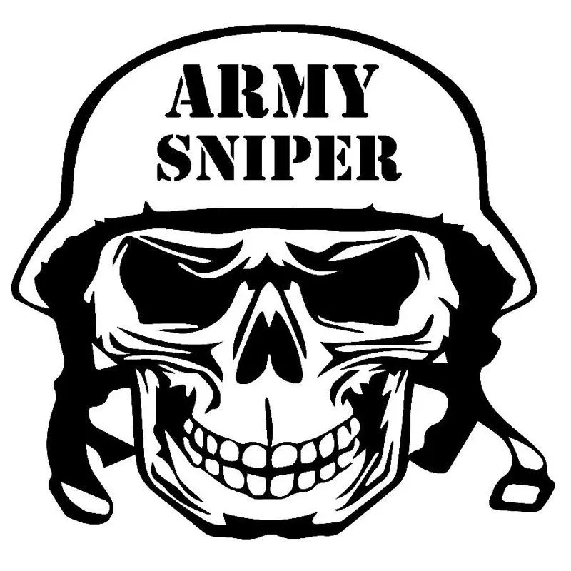 

DAWASARU Army Skull Sniper Funny Vinyl Car Decals Car Stickers Car Styling Accessories for Black Sliver Custom Decal 20CM*19CM