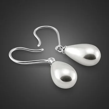 

New Noble fashion 100% Sterling silver big Pearl drop earrings for women Delicate & elegant Accessories jewelry