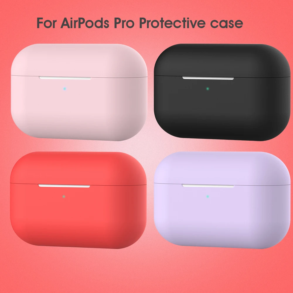 Мягкий ТПУ чехол для наушников Airpods Pro беспроводной Bluetooth зарядный бокс защитный