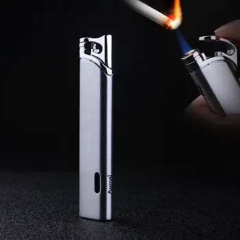 

Light Ultra-Thin Torch Jet Lighter Metal Turbo Butane Gas Compact Lighter Pocket Windproof Cigar Cigarettes Portable Lighter