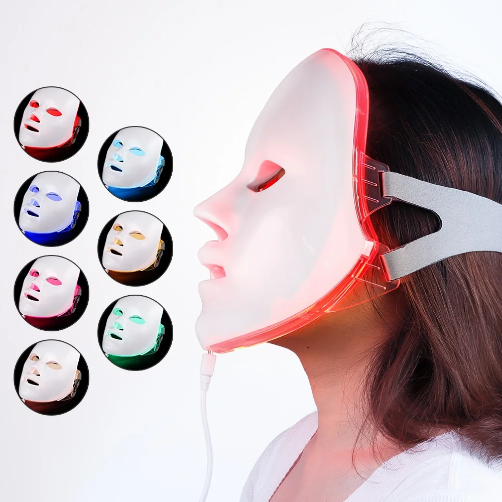 NOBOX-Minimalism Design 7 Colors LED Facial Mask Photon Therapy Anti-Acne Wrinkle Removal Skin Rejuvenation Face Skin Care Tools