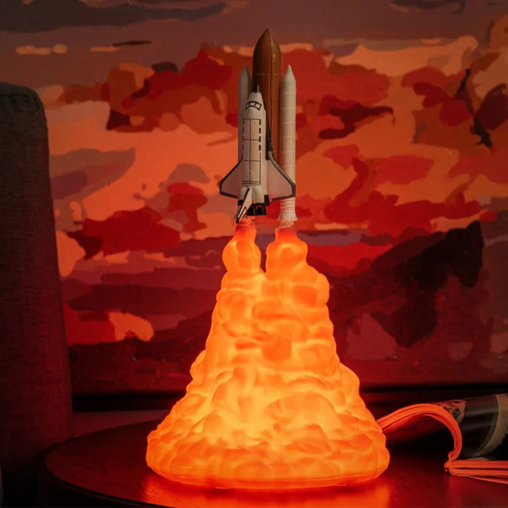 3D печать космический челнок Ночник светильник для любителей космоса Лунная лампа ракетная лампа как украшение комнаты любителей космоса ракетная лампа s