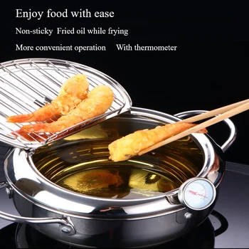 

Chicken Pot Cooking Tools MOM's HAND Kitchen Deep Frying Pot Thermometer Tempura Fryer Pan Temperature Control Fried