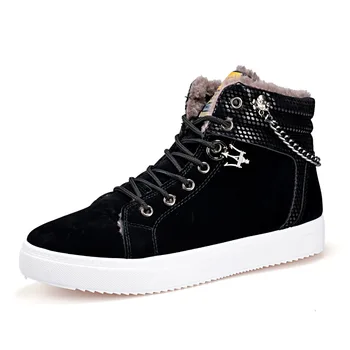 

Winter new men's snow boots high to help warm casual Martin boots plus velvet men's boots winter boots