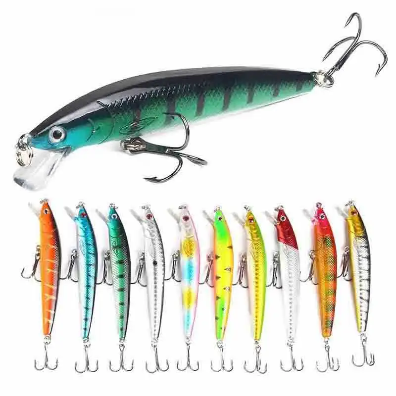 

10Pcs/set Fishing Bait 10cm Hard Aritificial Wobblers Minnow Fishing Bait Lure Floating Bait Fish Lures For Ocean Rilver