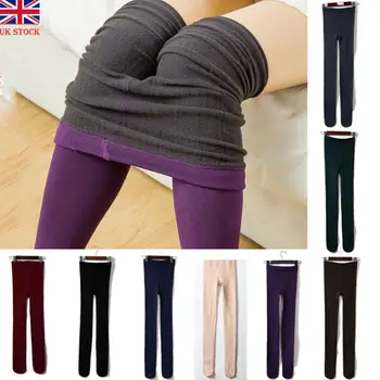 

Women Ladies Tights Winter Warm Thick Fleece Lining Thermal Pantyhose Connecting&Trample Feet Panty High Stretchy Leggings New