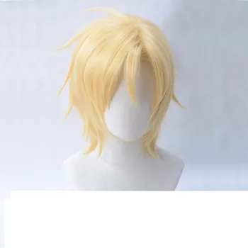 

New Anime Banana Fish Ash Lynx Wigs Aslan Jade Callenreese Golden Cosplay Wig Heat Resistant Cosplay Wig+ Wig Cap + Track No.