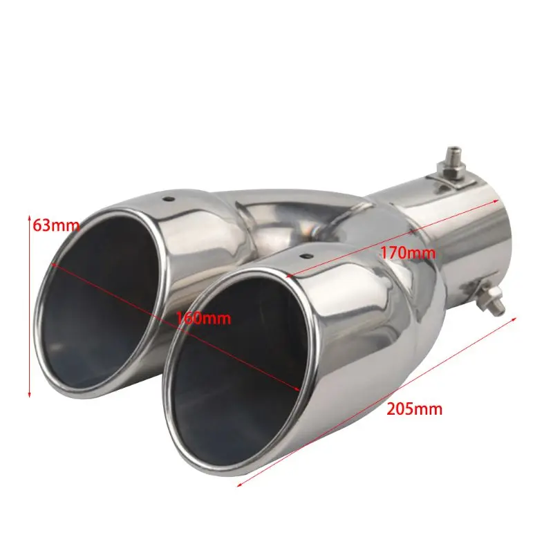 

Muffler Muffler exhaust Dual Exhaust Tip Tailpipe 2.5 Inch Inlet 3" outlet 8.1" Length Polished Stainless 1.2mm Thickness Wall