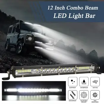 

12 Inch 78W 12V Car LED Bar Work Light Single Row Offroad for Truck SUV ATV UTV 4x4 Accessories Off Road Fog Light Lens
