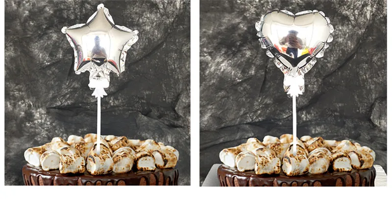 3 шт./лот 5 дюймов сердце или Звезда Форма шар торт Топпер украшение для дня рождения торт Декор кекс топперы свадебные принадлежности