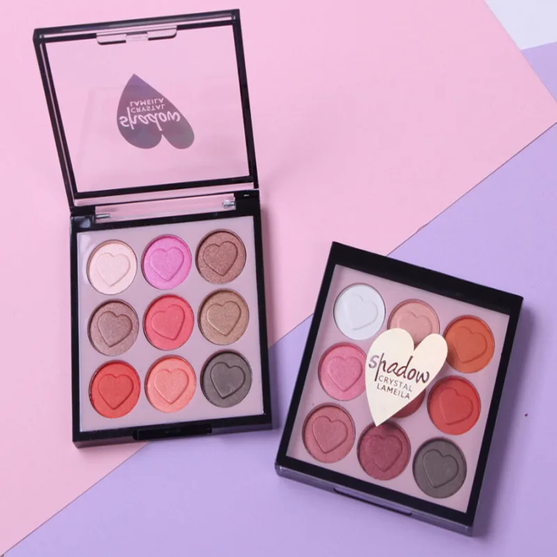

9 Color Makeup Eyeshadow Palette Beauty Glazed Waterproof Makeup brushes Matte Colorful Nude Glitter Make Up Eye Shadow 35D