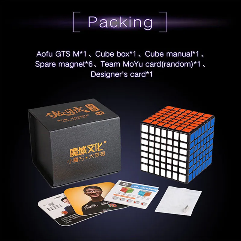 MoYu Магнитный магический куб скорости Aofu GTSM 7x7x7 Профессиональный Stickerless GTS M магниты головоломка Cubo magico игрушки подарок