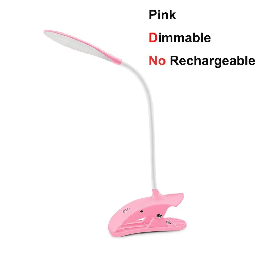 Dimmer Pink Светодиодная лампа для чтения с зажимом USB power прикроватная настольная лампа для ночного сенсора/переключатель настольная лампа для чтения глаз - Испускаемый цвет: Dimmer Pink