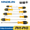 NINDEJIN 1pc electric magnetic screwdriver tools PH0 PH1 PH2 PH3 CR-V phillips screwdriver PP handle ► Photo 1/6