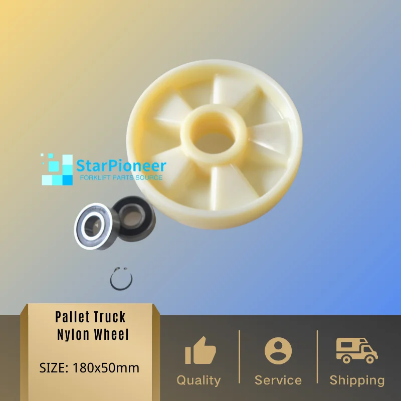 Pallet Truck Oil Tank hydraulic pallet truck wheels hand pallet truck wheel 180x50 mm White Nylon with bearings 6204