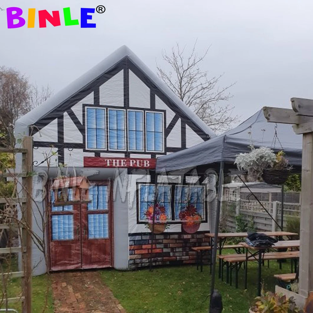 Mordern 6x4m outdoor party Inflatable Bar Pub,Inflatable Pub Tent inflatable Nightclub house for garden use good for 40people 2